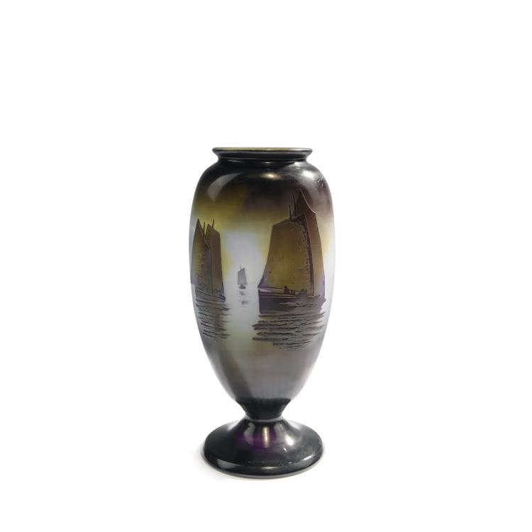 Hauptbild zu Objekt, Vase 'Voiliers', 1914-20, Gall&eacute;, Etablissements, Nancy, 144B 185