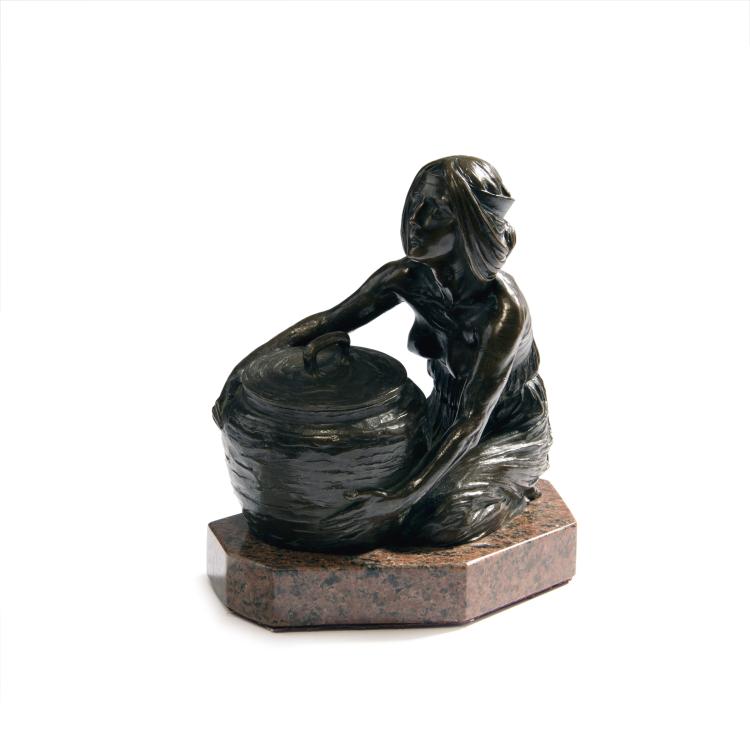 Hauptbild zu Objekt, Inkwell with girl, c. 1900, Gurschner, Gustav, Wien, 144B 314