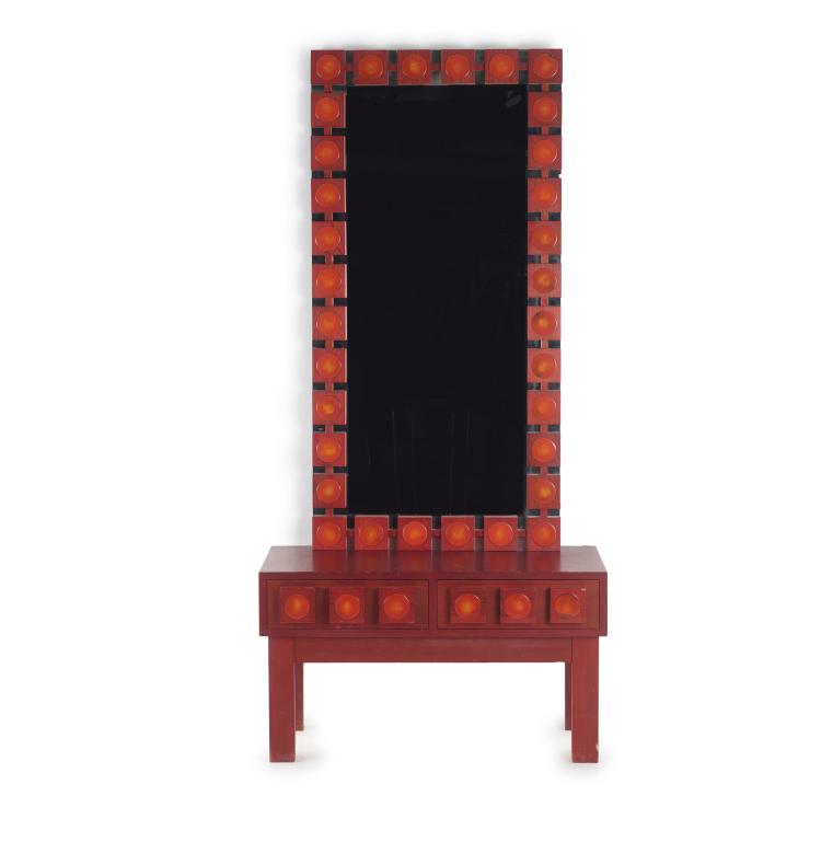 Hauptbild zu Objekt, Wall mirror, c. 1963, Ewa Wrangel, AB Glas & Tr&auml;, Hovmantorp, Schweden (G&T), 146C 597