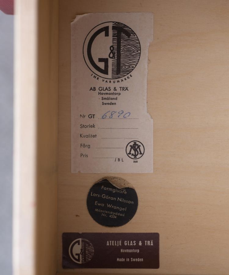 Bild 5 zu Objekt, Wall mirror, c. 1963, Ewa Wrangel, AB Glas & Tr&auml;, Hovmantorp, Schweden (G&T), 146C 597