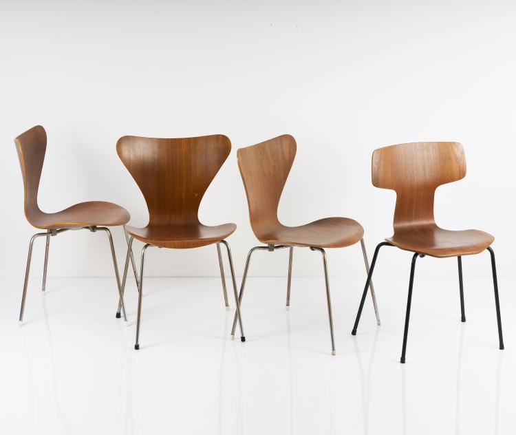 Hauptbild zu Objekt, 3 '3107' side chairs, one '3103', Hansen, Fritz, Allerod, 145B 293