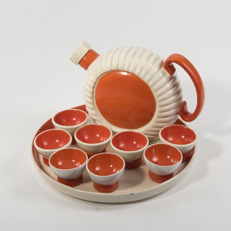 Hauptbild zu Objekt, Lik&ouml;rservice, 1940er Jahre, Pucci, Ceramiche, Umbertide; Rometti, Ceramiche, Umbertide;, 146B 165