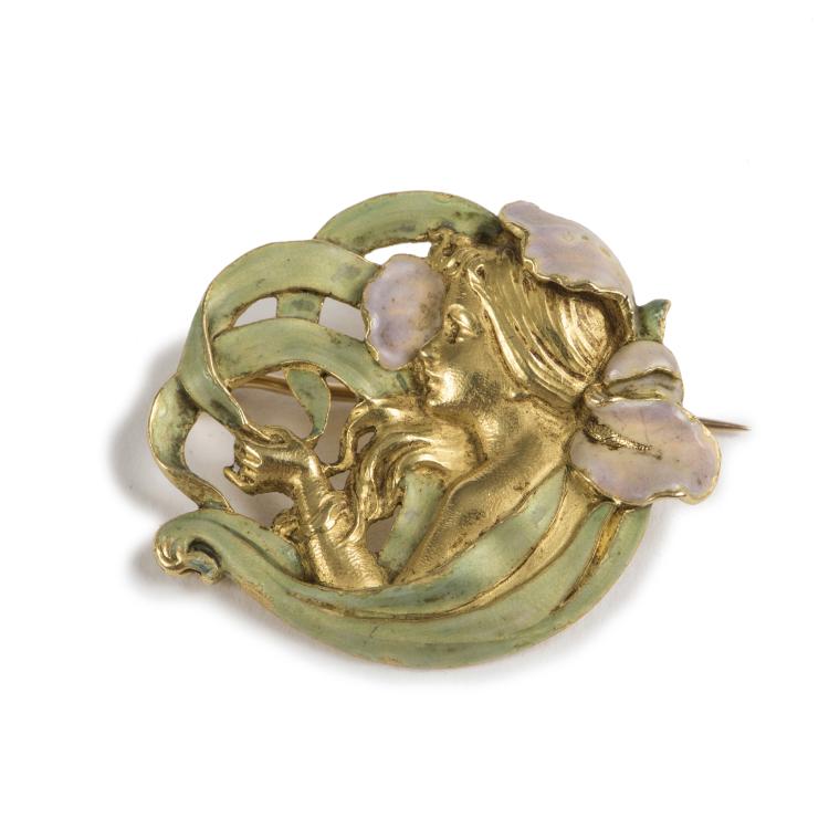 Bild 1 zu Objekt, Brooch with girl profile, c. 1900, Frankreich, 144B 459