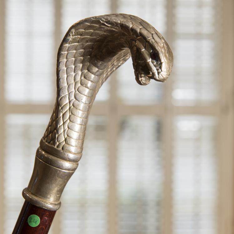 Hauptbild zu Objekt, Spazierstock mit Kobrakopf, Anfang 20. Jahrhundert, 144C 32