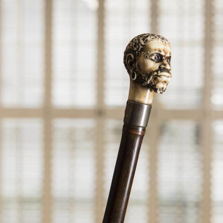 Hauptbild zu Objekt, Automatenstock mit Kopf eines Afrikaners, Ende 19. Jahrhundert , England, 144C 43
