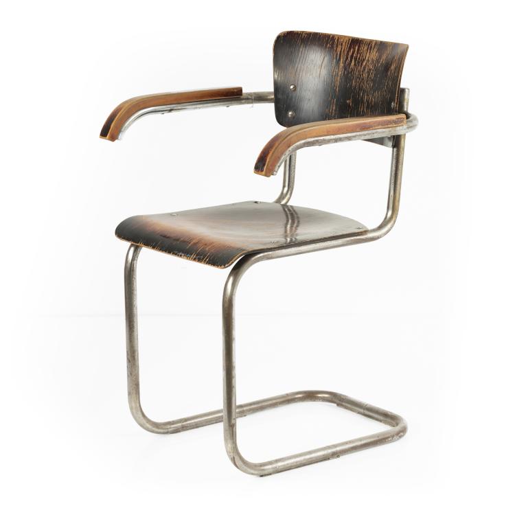 Hauptbild zu Objekt, Armlehnstuhl 'B 43/F', um 1933, Thonet, Frankenberg, 145A 106