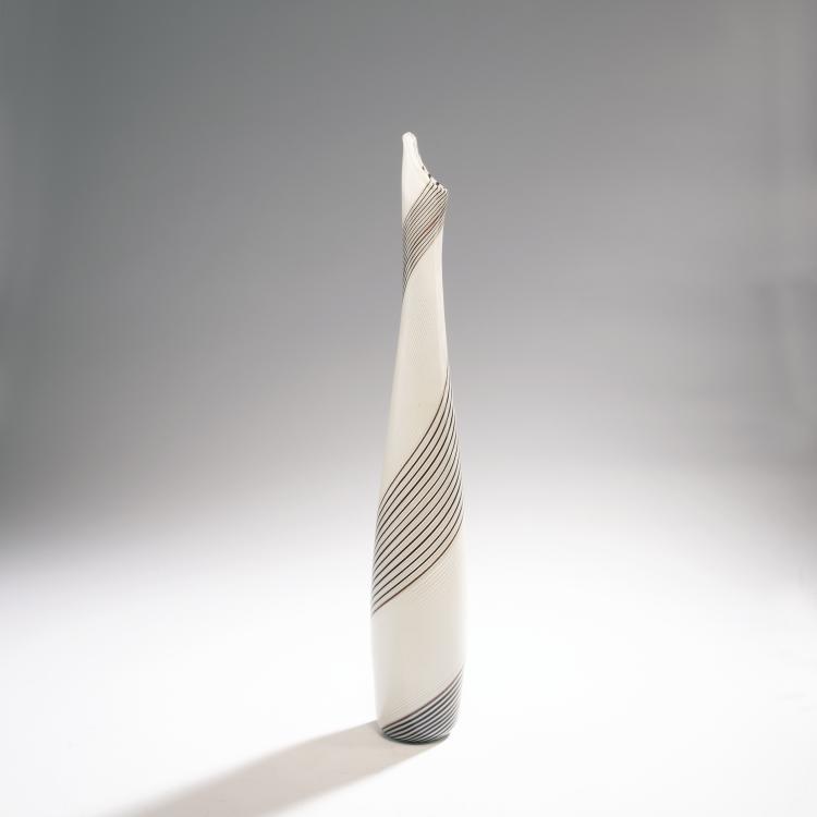 Bild 1 zu Objekt, Filigrana semplice a fascia bianca nera' vase, 1954, Toso, Aureliano, Murano, 146D 873