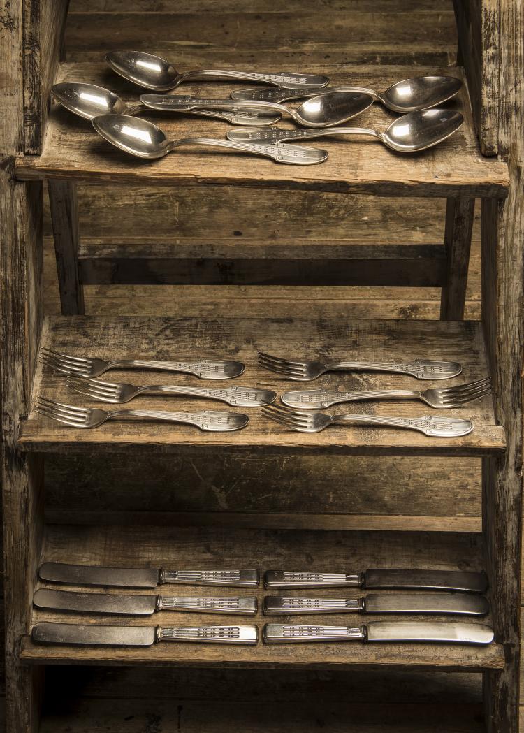 Hauptbild zu Objekt, 18 pieces '124' flatware, c. 1902, Wellner, August, S&ouml;hne, Aue, 144B 508
