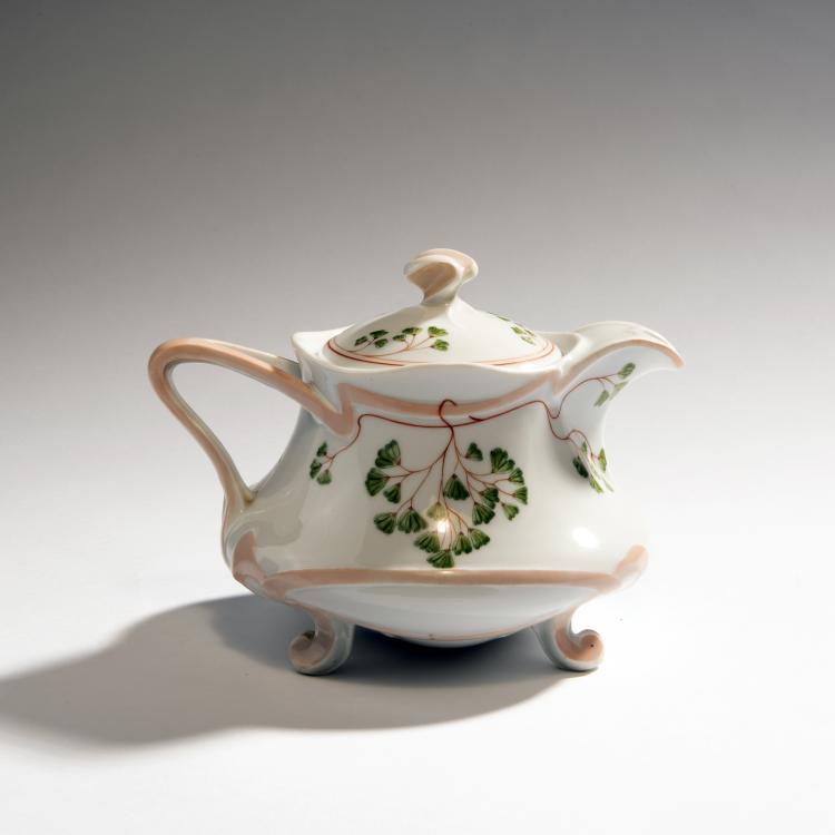 Hauptbild zu Objekt, Teekanne 'Modern' mit Frauenhaar, 1902, Nymphenburg, KPM, 144B 391