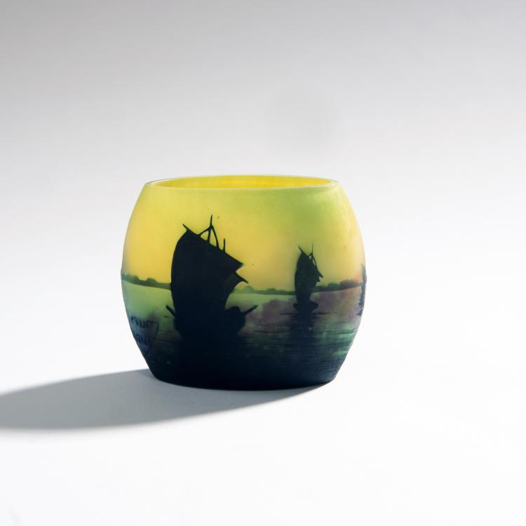 Bild 1 zu Objekt, 'Voiliers, soleil couchant' vase, 1910, Daum Fr&egrave;res, Nancy, 144B 110