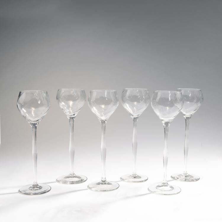 Hauptbild zu Objekt, Six wine glasses, 1901, Theresienthaler Krystallglasfabrik, 144B 246
