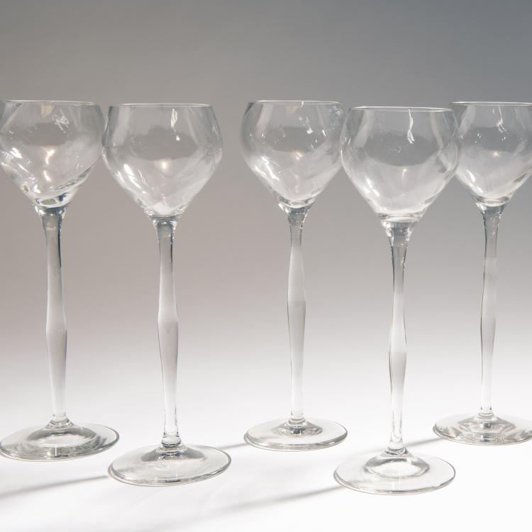 Bild 1 zu Objekt, Six wine glasses, 1901, Theresienthaler Krystallglasfabrik, 144B 246