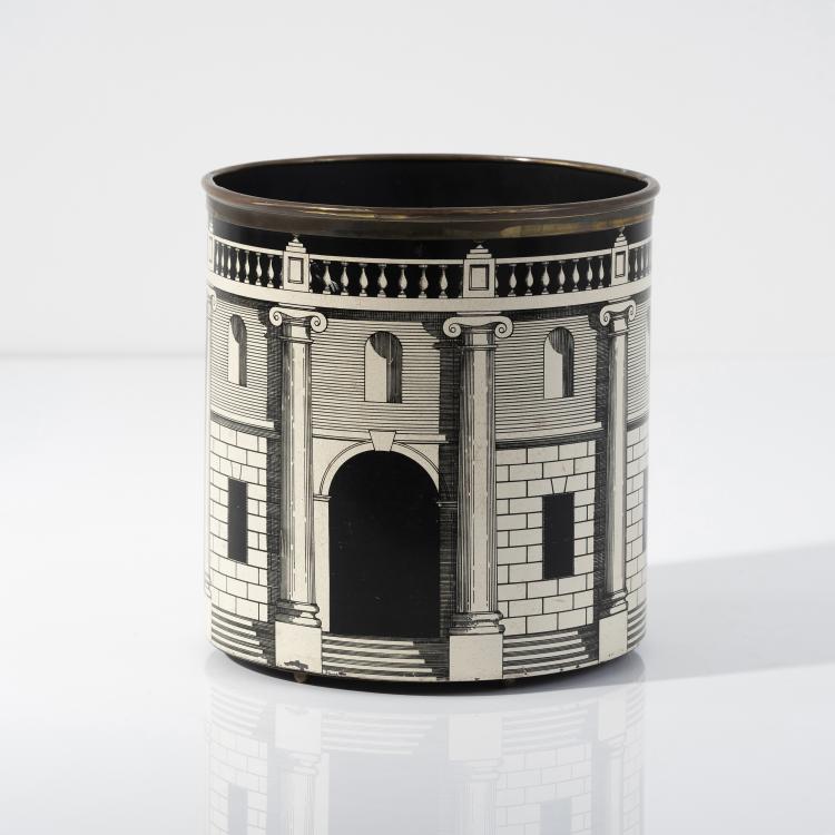 Hauptbild zu Objekt, Papierkorb 'Casa con colonne', 1950er Jahre, Fornasetti, Mailand, 146B 254