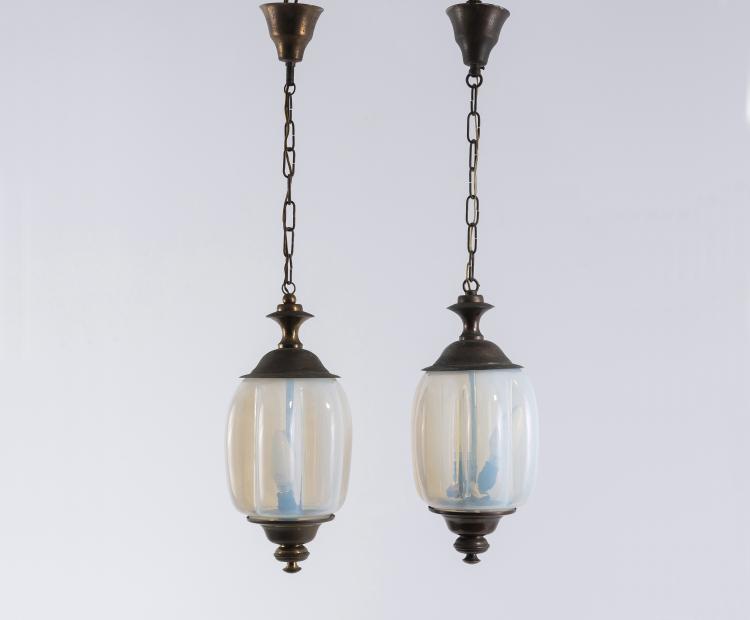 Hauptbild zu Objekt, Zwei Deckenleuchten, 1930er Jahre, Seguso Vetri d'Arte, Murano, 146B 153