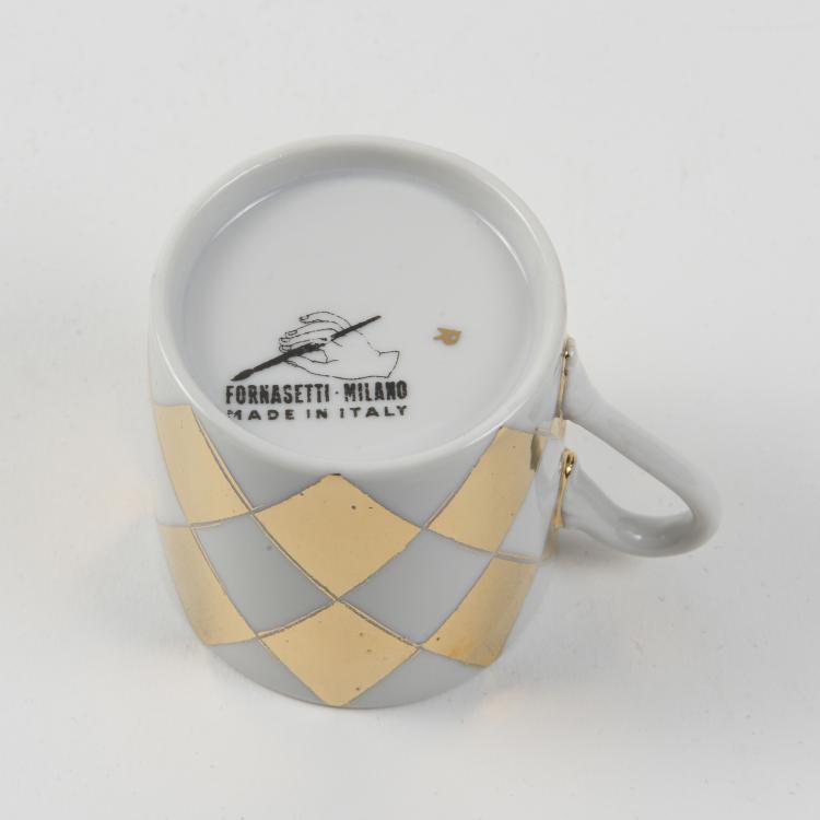 Bild 2 zu Objekt, Six Espresso cups and saucers, Fornasetti, Mailand, 145B 334