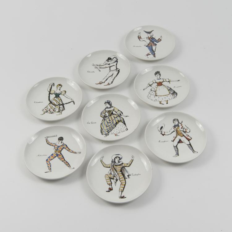 Bild 3 zu Objekt, 8 'Maschere Italiane' plates, Fornasetti, Mailand, 145B 356