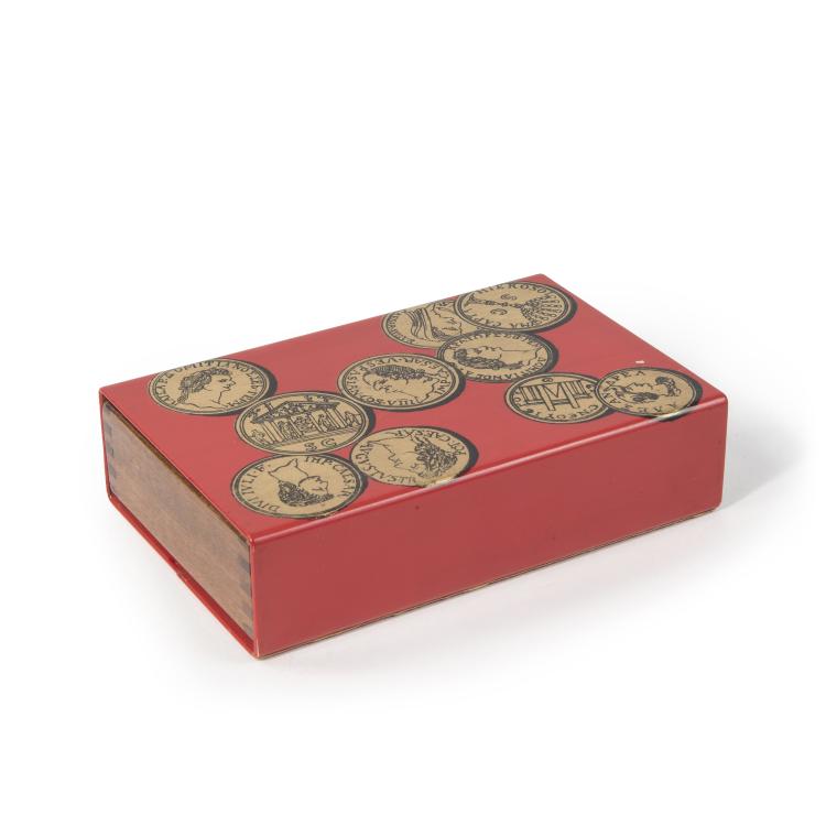 Hauptbild zu Objekt, Aufbewahrungsbox 'Monete romane', 1950er Jahre, Fornasetti, Mailand, 146B 241