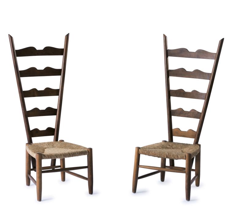 Hauptbild zu Objekt, Two highback chairs, c. 1939, Gio Ponti, Italien, 146B 162