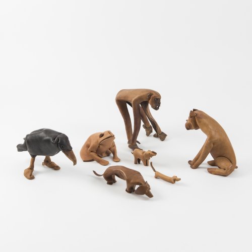Seven toy animals, 1960s
