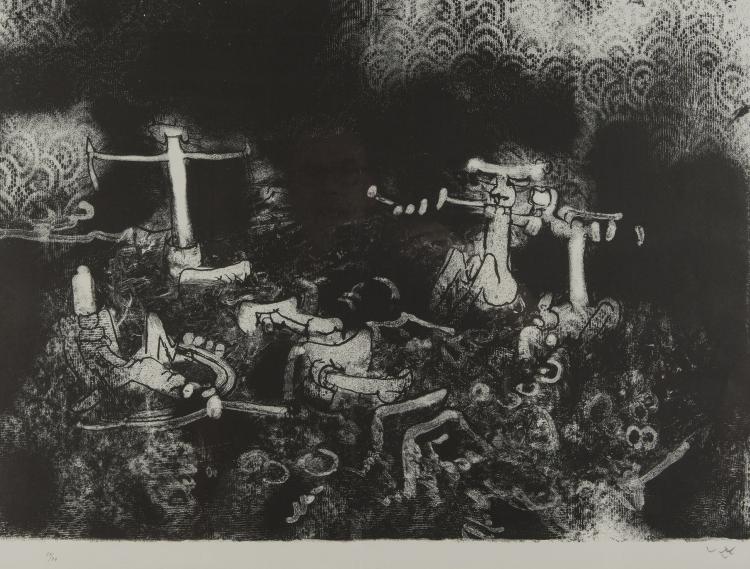 Bild 2 zu Objekt, Mappenwerk 'Le acque d'Arno' nach sechs Versen von Dante, 1970, 146E 951