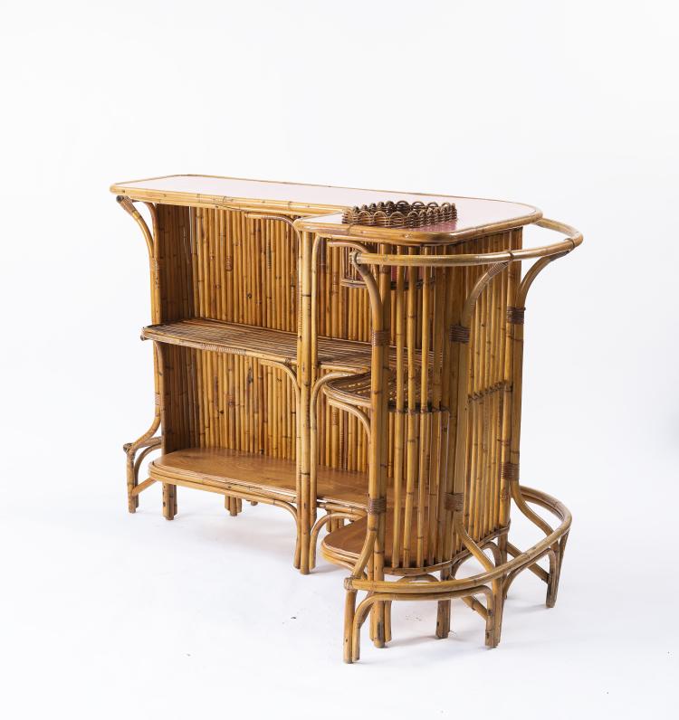 Bild 4 zu Objekt, Bar mit drei Barhockern, um 1955, Bonacina, Vittorio, Como (zugeschrieben), 146B 227