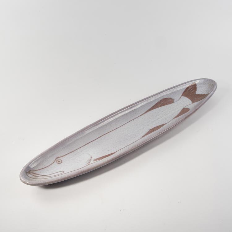 Hauptbild zu Objekt, Fish platter, 1950s, Poterie Pol Chambost, Frankreich, 146C 579