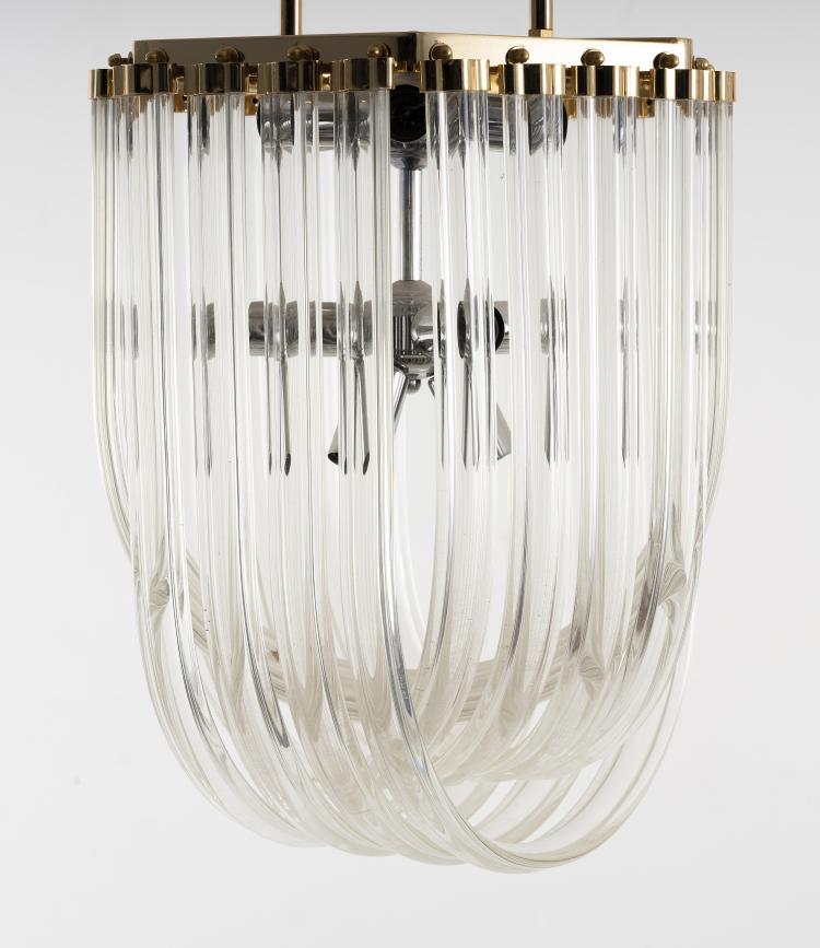 Bild 1 zu Objekt, Deckenleuchte 'Curvati', um 1970, Crystal Triedri, Italien, 146B 348