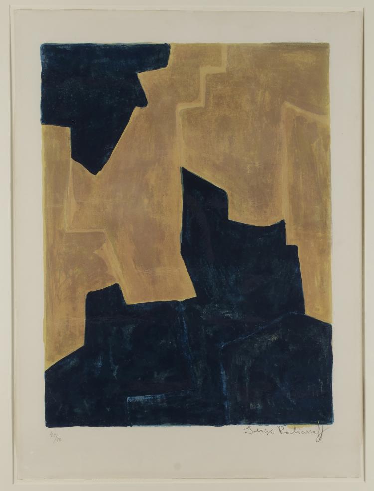 Hauptbild zu Objekt, 'Composition bleue et orange', 1962, Edition XX si&egrave;cle, Paris; gedruckt bei Pons, Paris, 148C 572