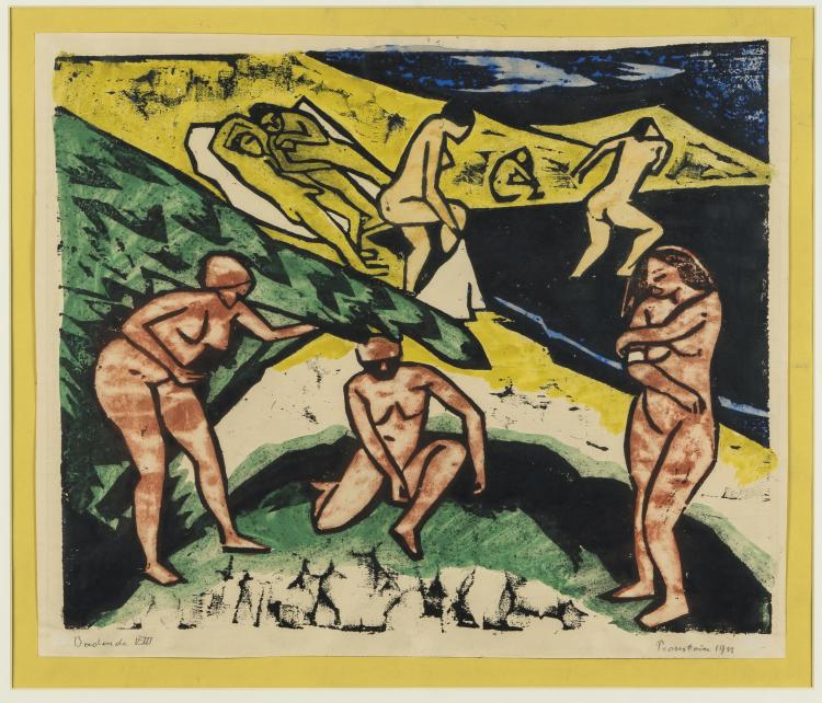 Hauptbild zu Objekt, 'Badende III', 1911, Verlegt von Fritz Gurlitt, Berlin, als Mappe geplant aber nicht als solche verlegt., 148C 507
