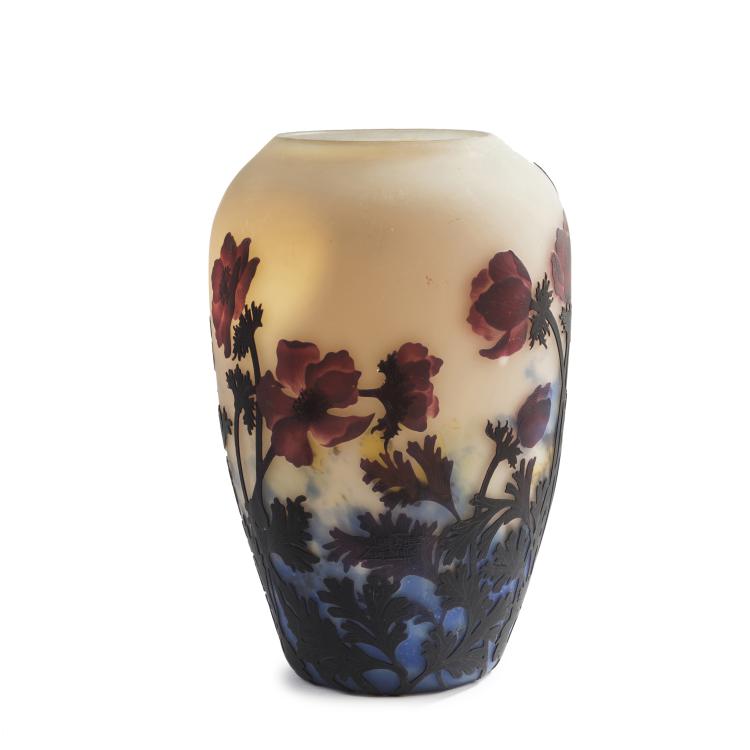 Hauptbild zu Objekt, Gro&szlig;e Vase 'An&eacute;mones', um 1925, Muller Fr&egrave;res, Lun&eacute;ville, 147B 238