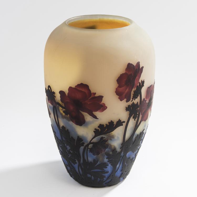 Bild 1 zu Objekt, Gro&szlig;e Vase 'An&eacute;mones', um 1925, Muller Fr&egrave;res, Lun&eacute;ville, 147B 238
