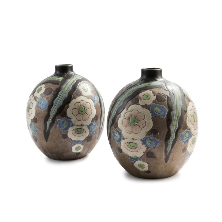 Hauptbild zu Objekt, Two vases / lamp bases, c. 1928, Boch Fr&egrave;res, La Louvi&egrave;re, 147B 521