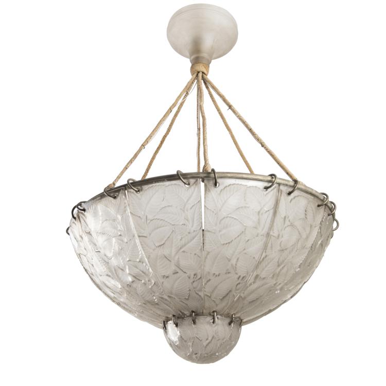 Hauptbild zu Objekt, Deckenleuchte 'Feuilles de Charme', 1921, Lalique, Ren&eacute;, Wingen-sur-Moder, 147A 12