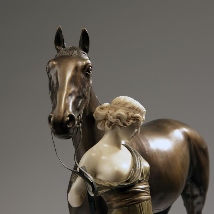 Bild 4 zu Objekt, 'Griechin, ein Pferd am Z&uuml;gel haltend', 1920er Jahre , Preiss & Kassler, Berlin, 147B 392