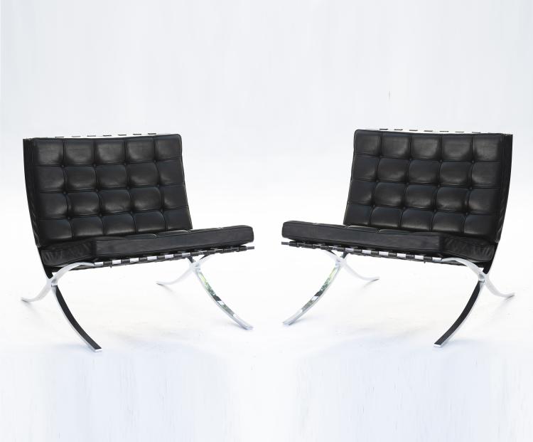 Hauptbild zu Objekt, Two 'Barcelona' chairs, 1929, Knoll International, 146C 419