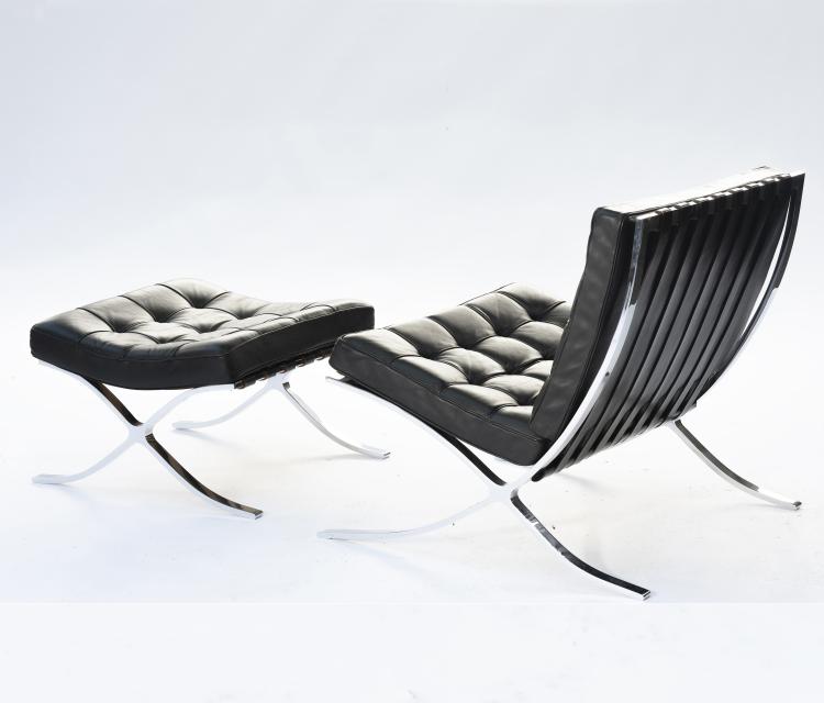 Bild 1 zu Objekt, 'Barcelona'-Sessel und Hocker, 1929, Knoll International, New York, 146C 420