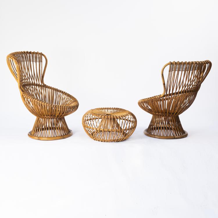 Bild 2 zu Objekt, Zwei Sessel 'Margherita' und ein Hocker, 1951, Bonacina, Vittorio, Como, 146B 196