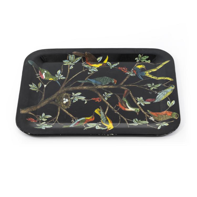 Hauptbild zu Objekt, Tablett 'Ramo con uccelli' 1950er Jahre, Fornasetti, Mailand, 146B 245