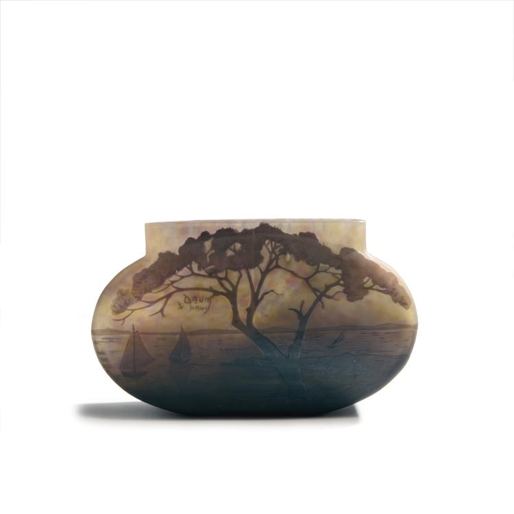 Hauptbild zu Objekt, Vase 'Voiliers, Soleil couchant', 1910-15, Daum Fr&egrave;res, Nancy, 147B 128