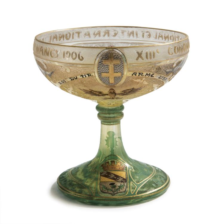 Hauptbild zu Objekt, 'XIIIe Concours National et International de Tir, Nancy 1906' goblet, Daum Fr&egrave;res, Nancy, 147B 120
