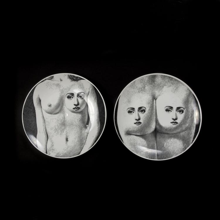 Hauptbild zu Objekt, Zwei Teller 'Tema e Variazioni', 1980er Jahre, Fornasetti, Mailand, 146B 263