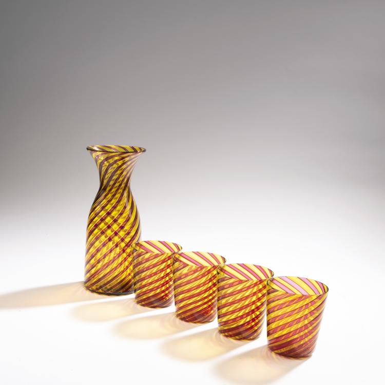 Hauptbild zu Objekt, Pitcher and four tumblers, 1960s, Toso, Fratelli, Murano, 146D 879