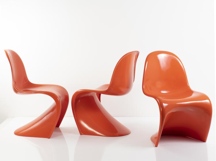 Bild 1 zu Objekt, Sechs 'Panton'-St&uuml;hle, 1962/67, Verner Panton, Fehlbaum, Weil am Rhein, 149B 371