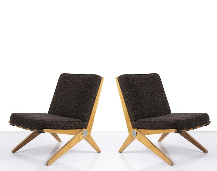 Hauptbild zu Objekt, Zwei Sessel 'Scissor chair', 1948, Knoll International, New York, 148A 321