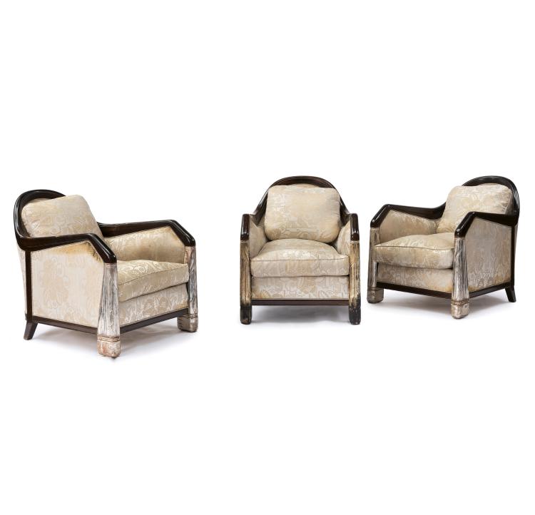 Hauptbild zu Objekt, Three armchairs 'Normandie', c. 1935, Frankreich, 147B 673