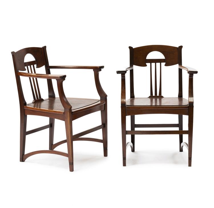 Hauptbild zu Objekt, Paar Armlehnst&uuml;hle, um 1900, Deutschland, 147B 681
