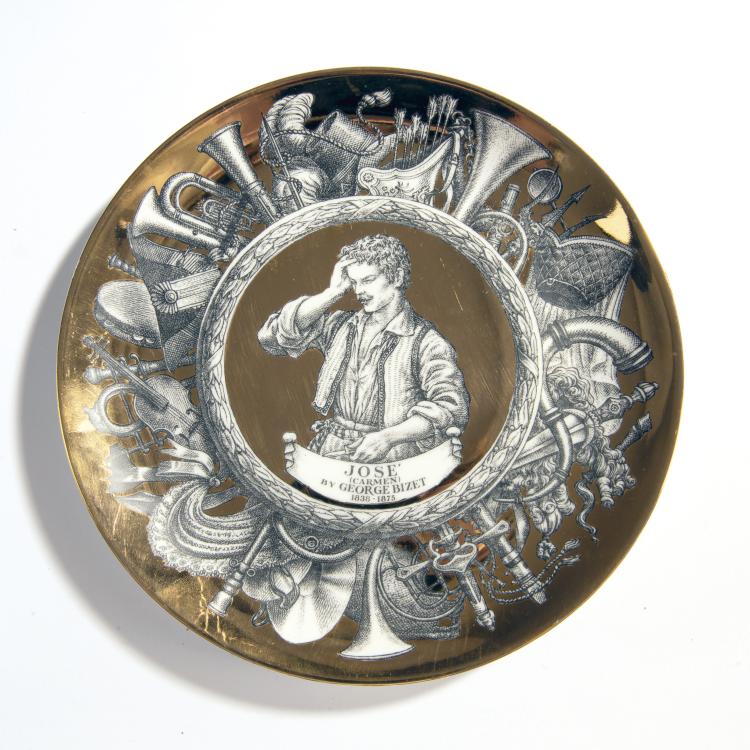 Bild 2 zu Objekt, F&uuml;nf Teller 'Melodramma' und 'Grandi maestri', 1950/60er Jahre, Piero Fornasetti, Fornasetti, Mailand, 149A 180