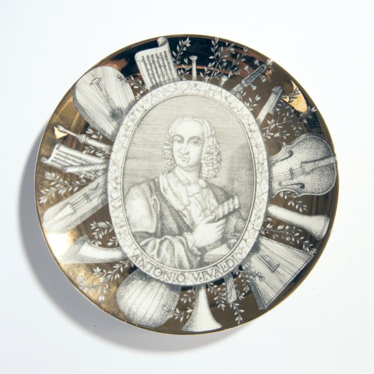 Bild 3 zu Objekt, F&uuml;nf Teller 'Melodramma' und 'Grandi maestri', 1950/60er Jahre, Piero Fornasetti, Fornasetti, Mailand, 149A 180