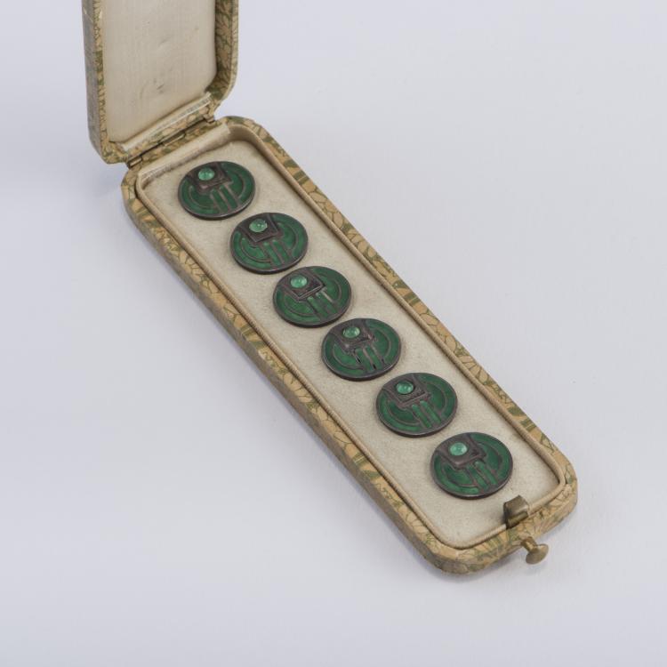 Bild 3 zu Objekt, Sechs Kn&ouml;pfe in Originaletui, um 1900, Levinger, Heinrich, Pforzheim, 147B 509