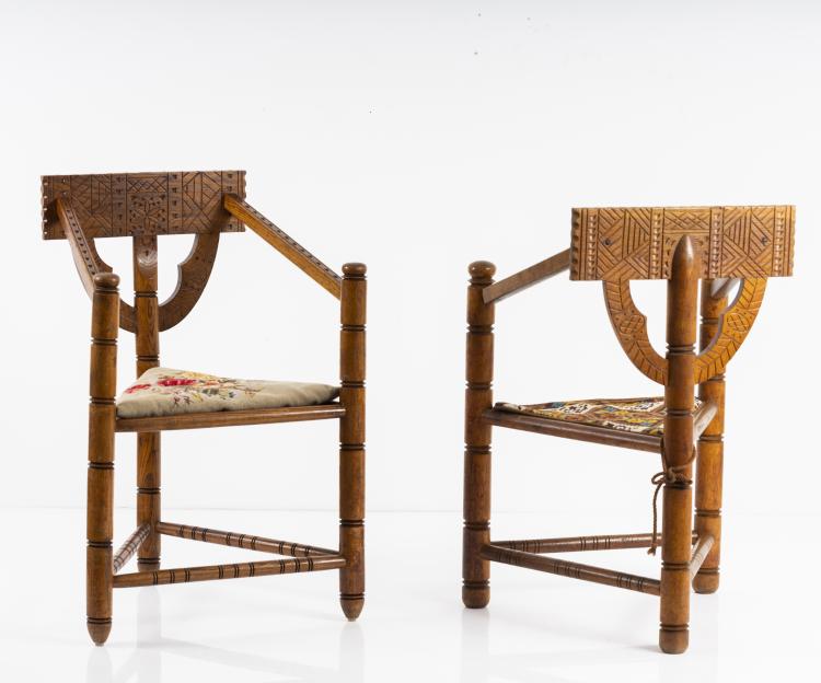 Hauptbild zu Objekt, Zwei Armlehnst&uuml;hle 'Munk chair', 1930/40er Jahre, Schweden, 149B 285